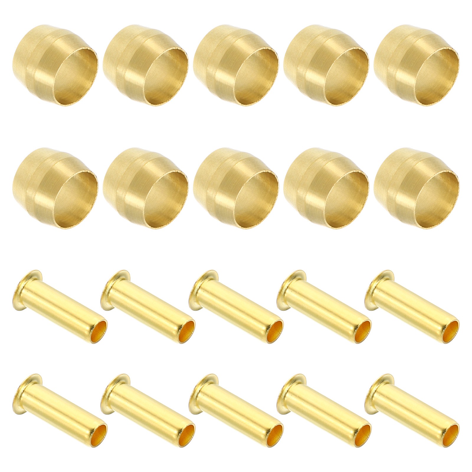 20 pack Brass Compression Sleeves Ferrules for 1/4" OD Hose Tube