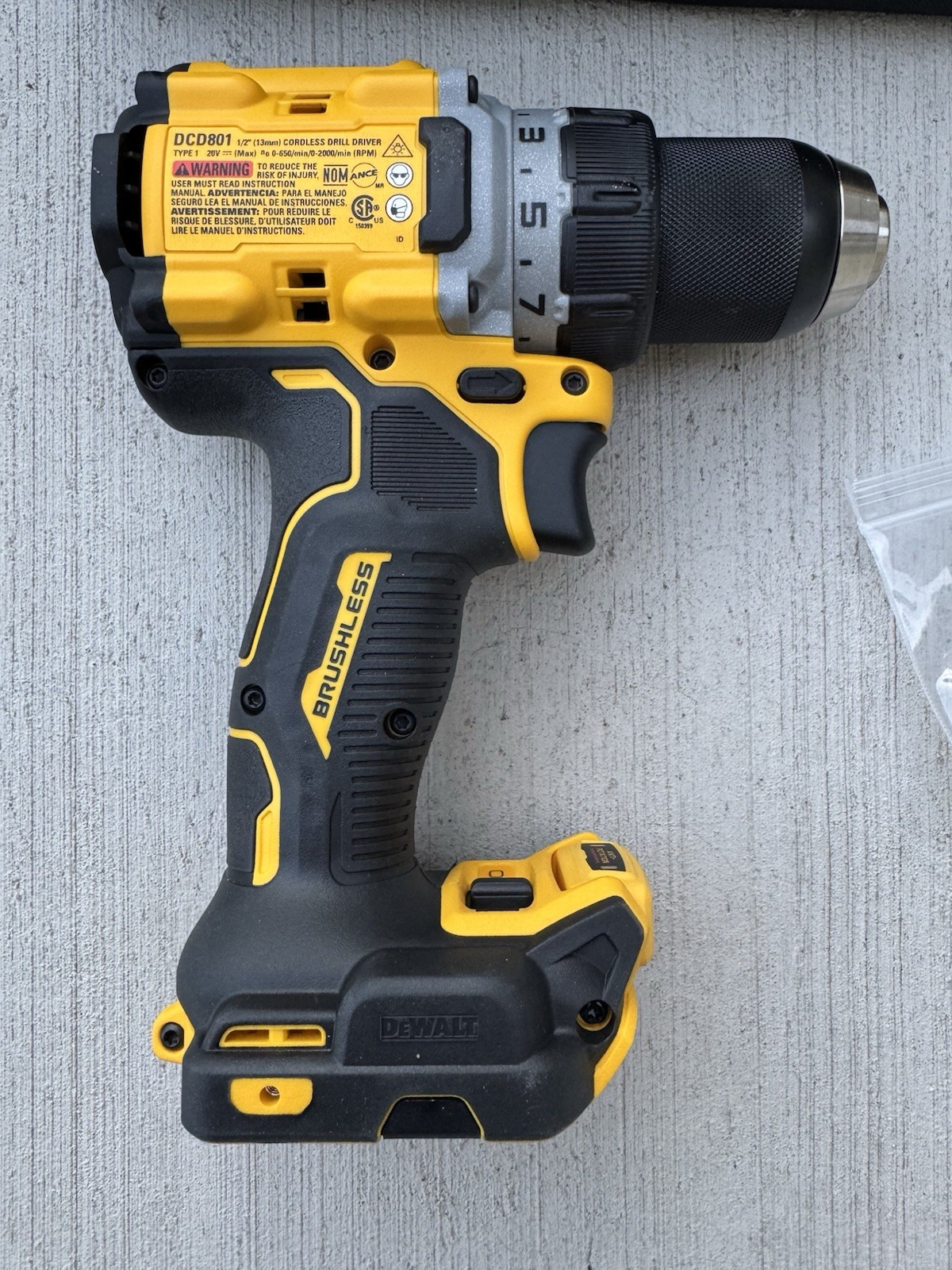 DeWALT DCD801B 20V MAX XR 1/2" Drill Driver - New