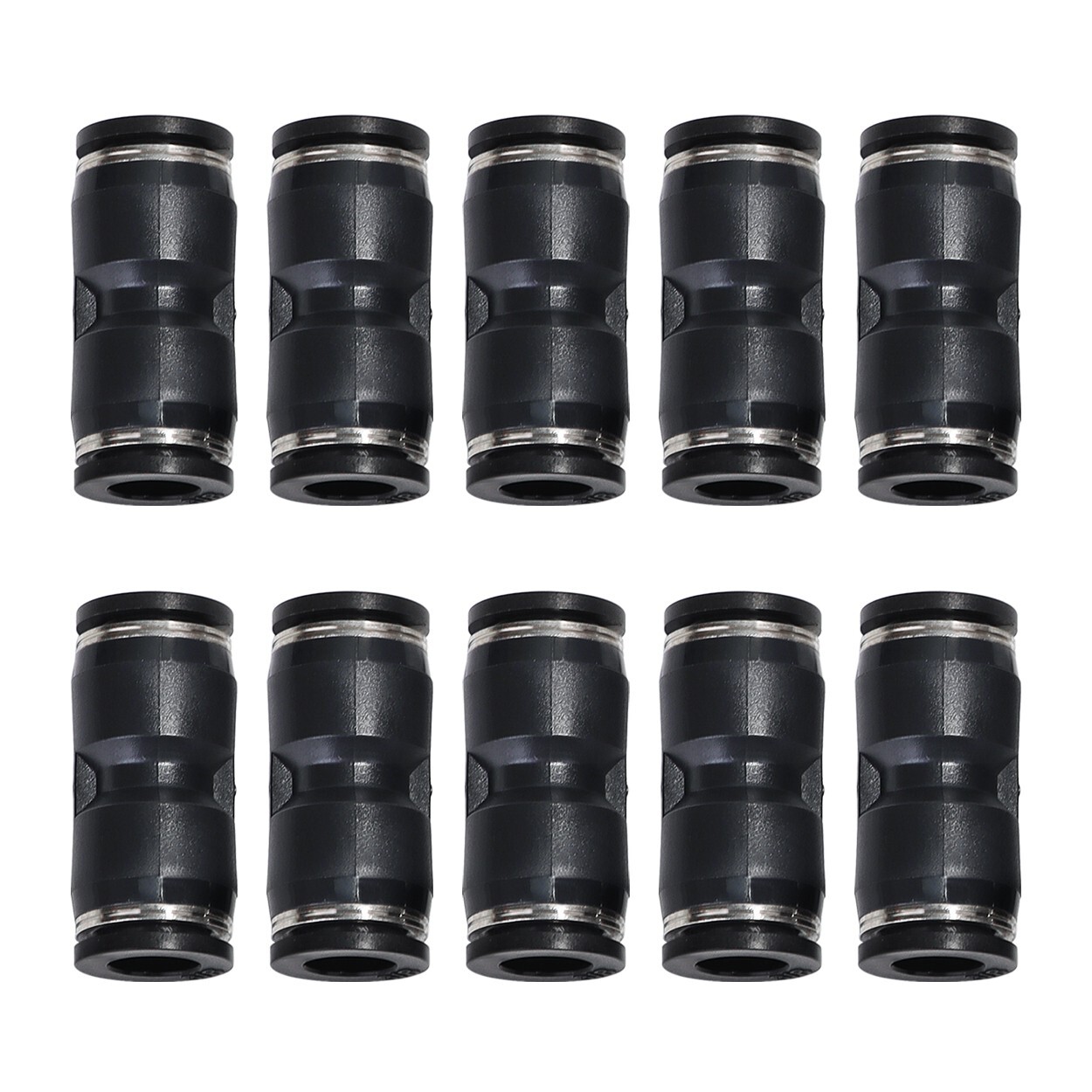 Push To Connect Air Fittings Tube For 1/2" Od Straight Air Line Union Push 10Pcs