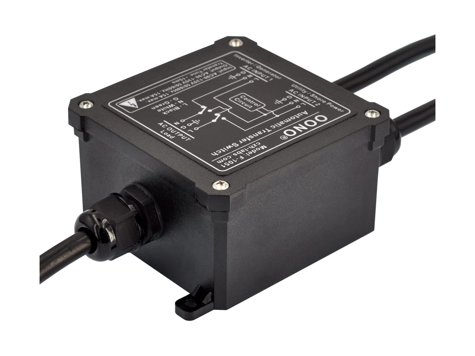 AC120V 15Amp Automatic Transfer Switch, ATS Auto Transfer Switch