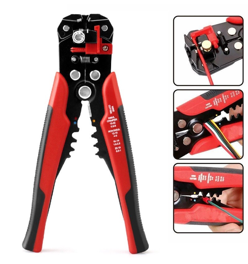 Wire Strippers Stripping Cable Cutter Plier Multi-function Handle Tool 10-24 AWG