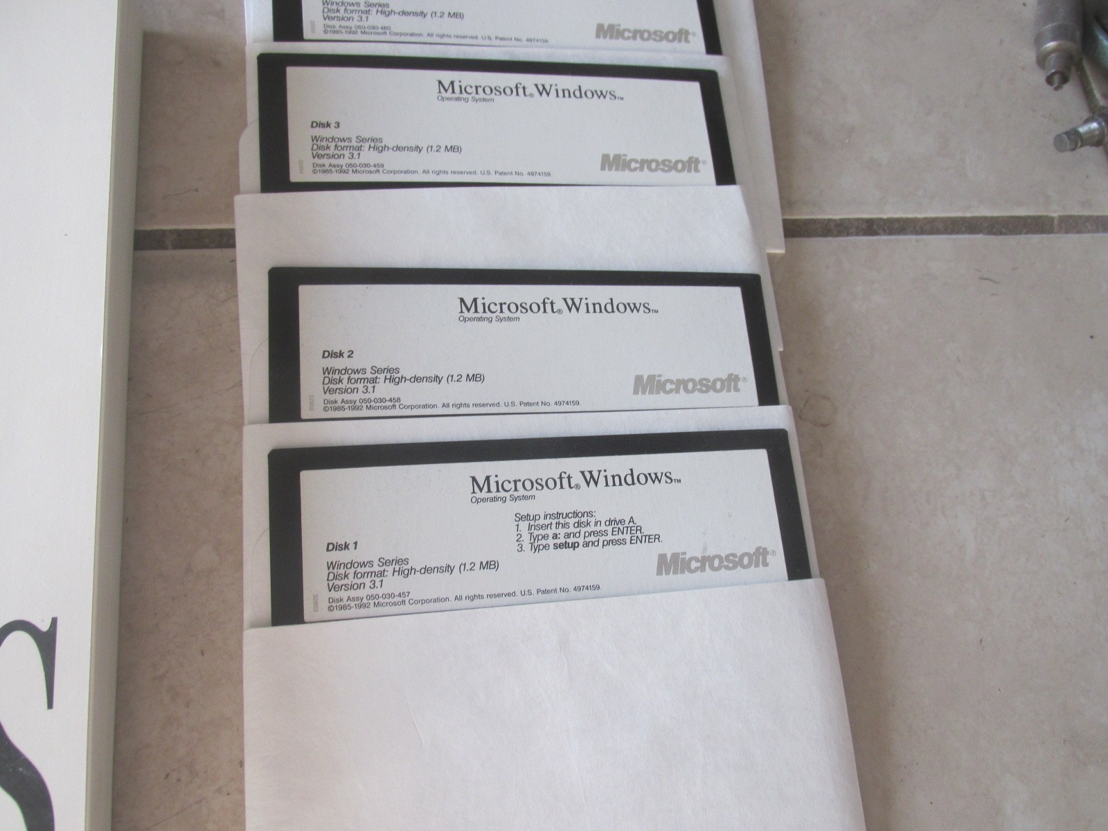Microsoft Windows 3.1 Operating System Boxed Set Manuals 3.5" Floppy Disks