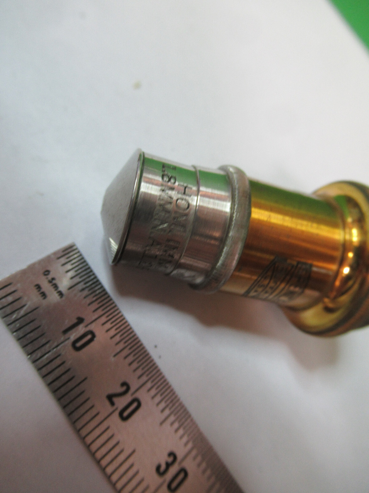 ANTIQUE BRASS SPENCER 95X LENS OBJECTIVE MICROSCOPE PART AS PICTURED &R2-A-22