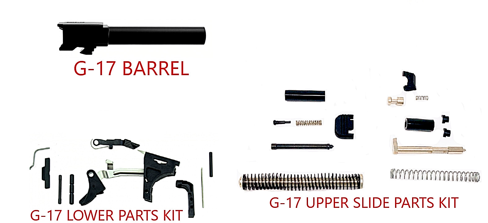 GLOCK 17 Gen 3 9mm 4150 CMV Barrel + Upper Completion Kit + Lower Parts Kit