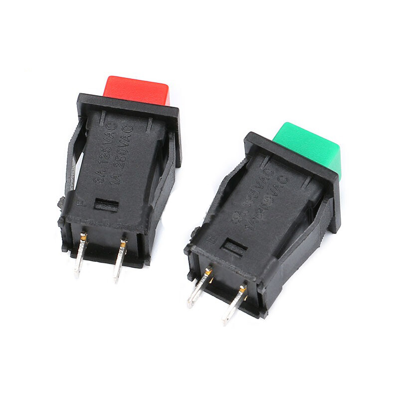 DS-429 Square Push Button Switch Latching Momentary On/Off SPST 2 Pin Red Green