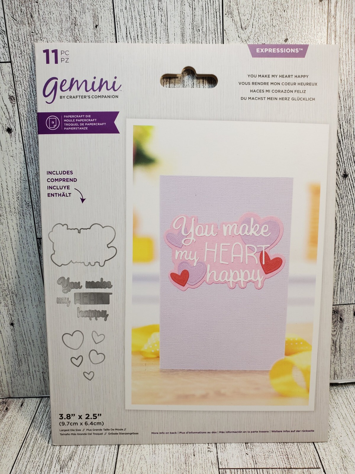 CC1 Crafters Companion Expressions You Make My Heart Happy 11 Piece Die Set
