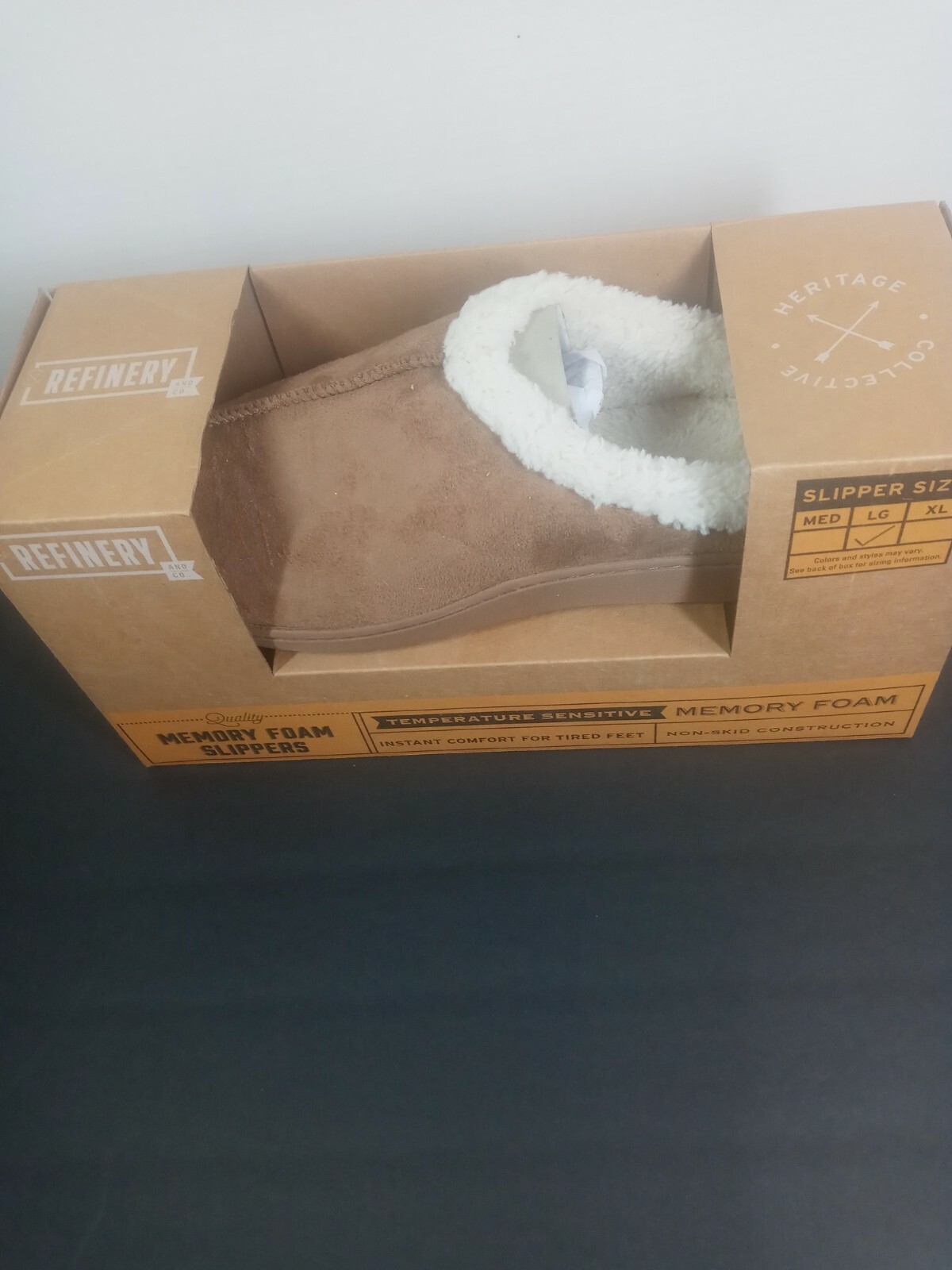 Refinery Memory Foam Slippers Mens 9-10 Womens 10-11 Brown Non Skid New