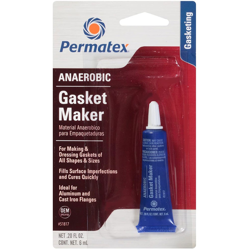 Permatex Gasket Sealant 51817; Anaerobic Flange Sealant 0.2 oz. Squeeze Tube Red