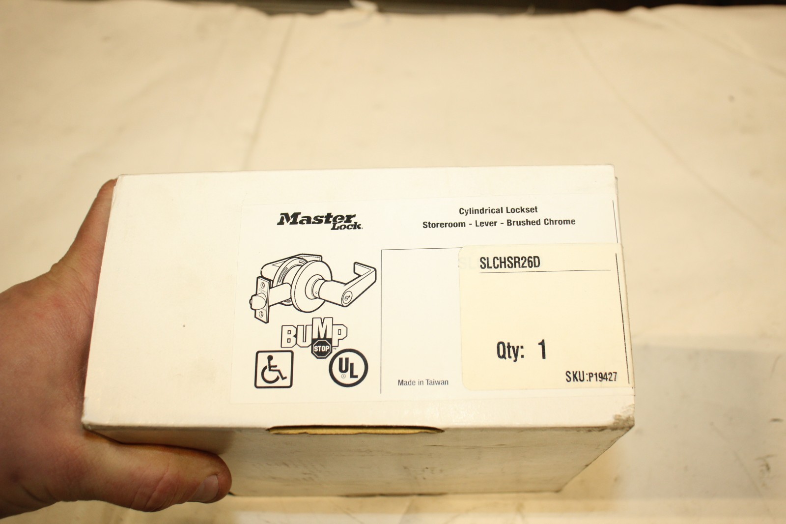 Master Lock Cylindrical Lockset Storeroom Brushed Chrome SLCHSR26D
