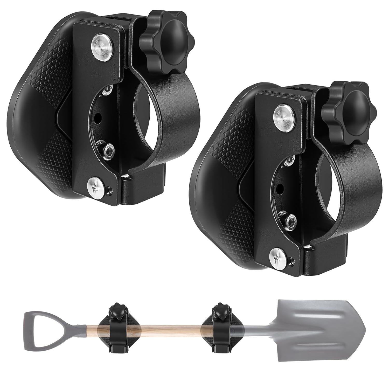2 Pack Heavy Duty Magnetic Shovel Holder for Truck, No-Drill Strong Metal Magnet