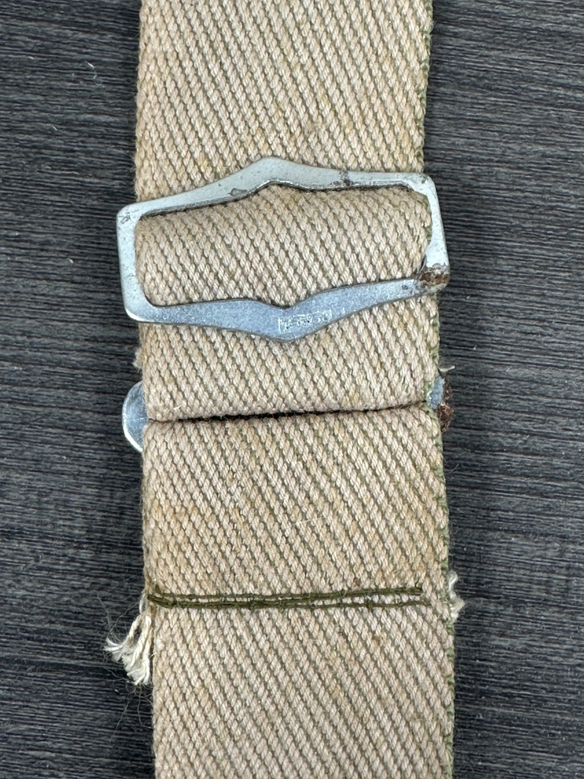 Vintage Galvanized Canteen Metal Wool Felt Covered with Strap