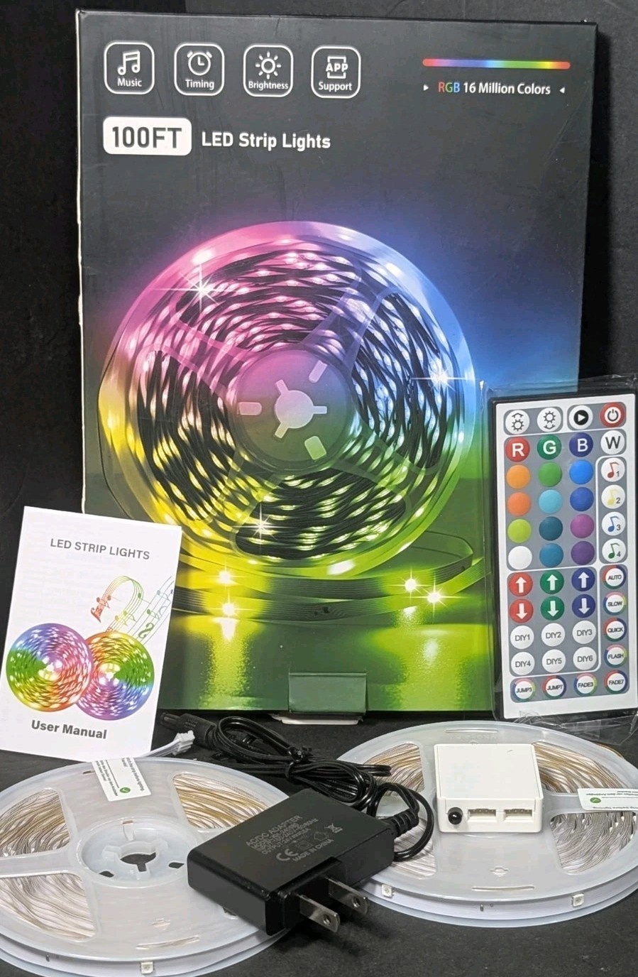 LED Strip Lights 100ft RGB Color Changing Smart App Control Music Sync