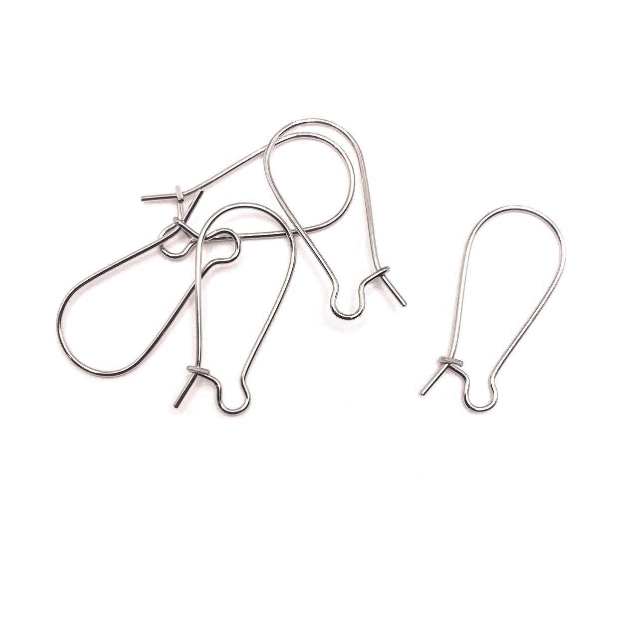 Antique Silver Kidney Earring Wires, 11x24mm - US Selle
