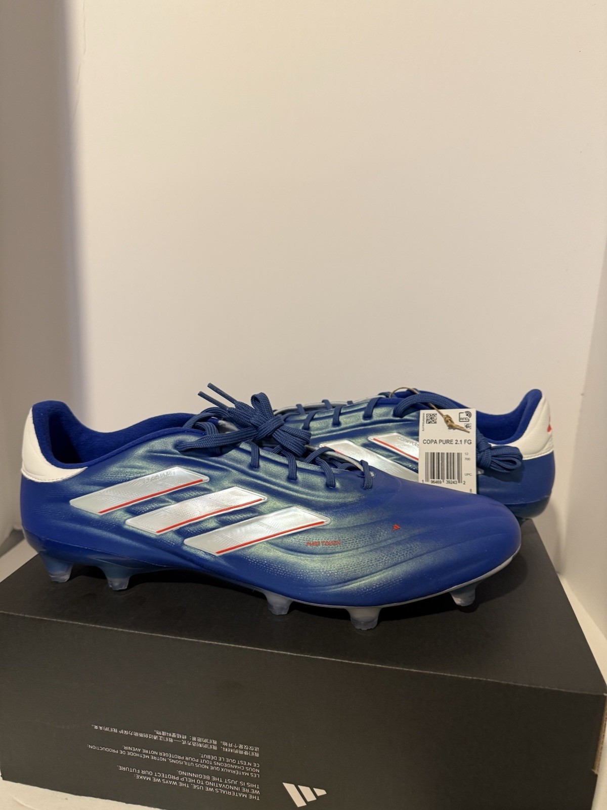 Adidas Men's Copa Pure 2 .1 Firm Ground Cleats Size 12.5 Marinerush Blue IE4894