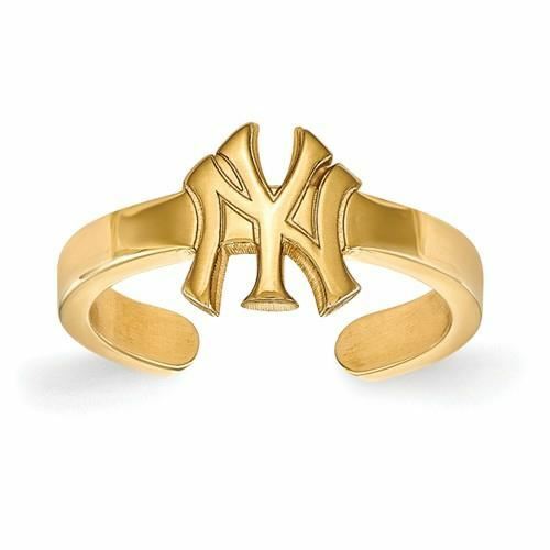 Sterling Silver Gold-plated MLB New York Yankees N-Y Toe Ring