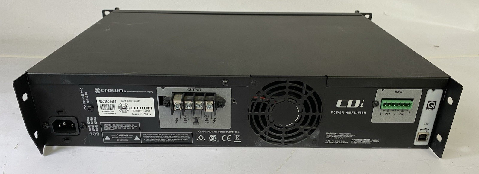 Crown CDI1000 2-Channel Rack Mount Power Amplifier - SHOWN WORKING