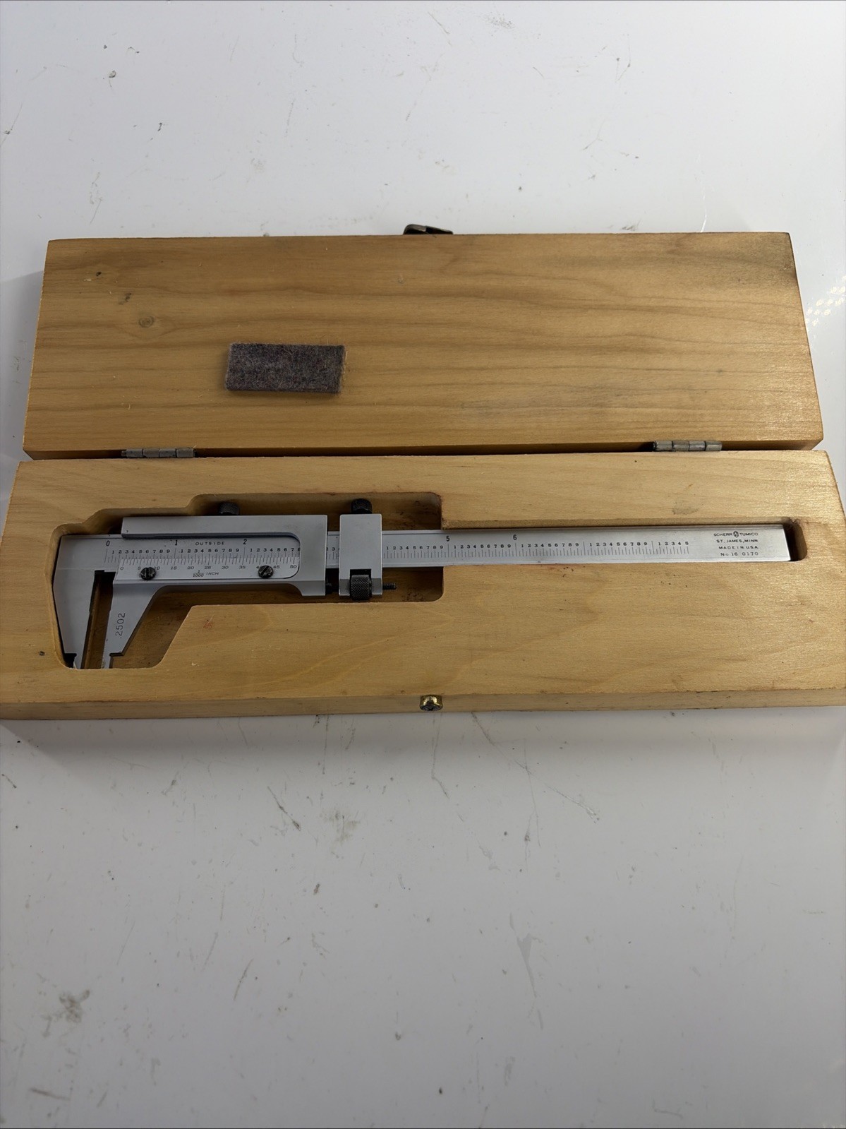 Scherr Tumico No. 16-0170  6" Steel Locking Vernier Caliper with Box