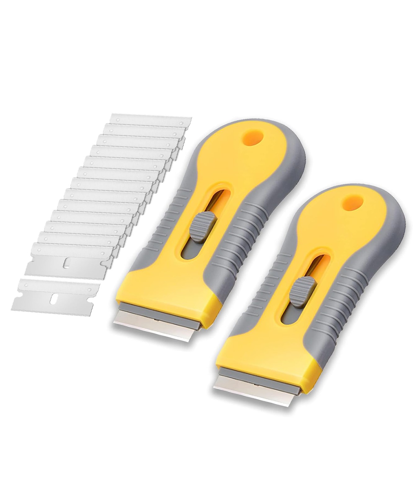 Bates- Razor Blade Scraper Tool, 2 Pack, 30 Extra Carbon Yellow and Gray