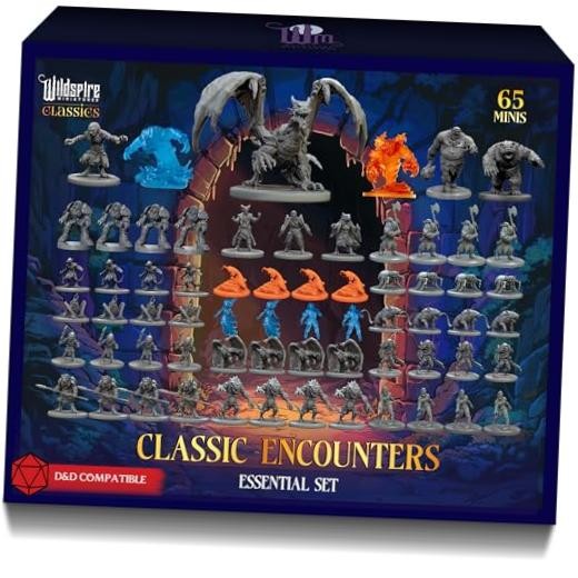 Classic Encounters - Essential Set - 65 Iconic DND Miniatures Bulk Monsters,