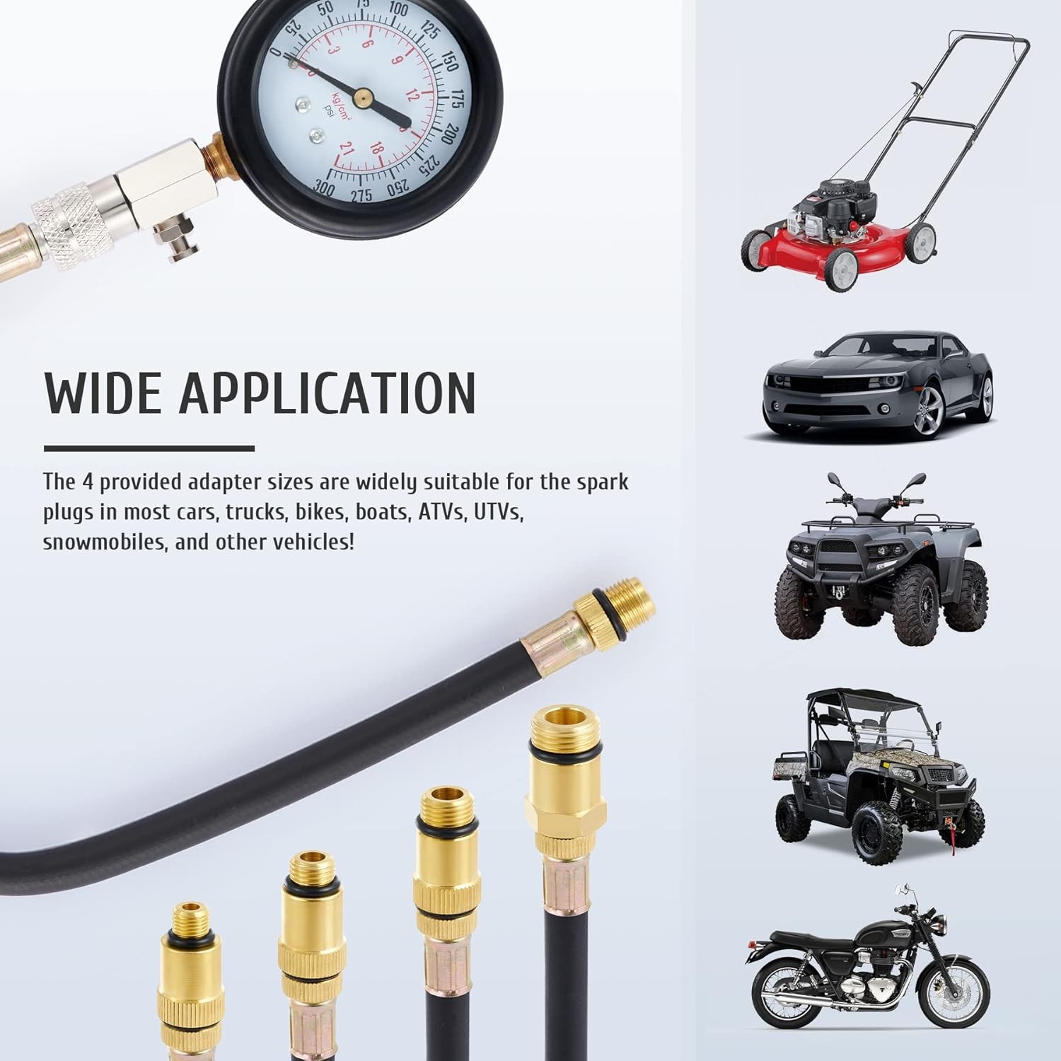 Engine Cylinder Compression Gauge Tester Kits Gas Engine Diagnostic Testing Tool