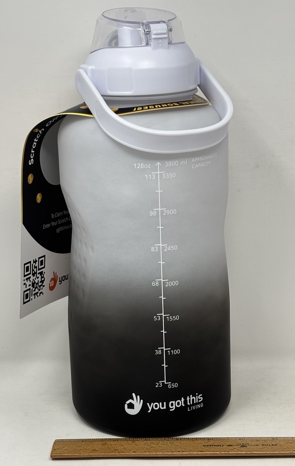 You Got This Living Plastic Water Bottle Leak Proof Black/white 1 Gallon NIB