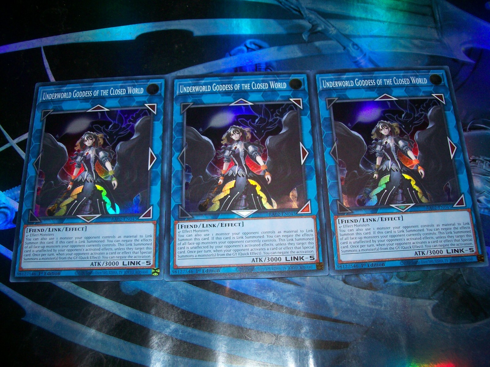 3x Underworld Goddess of the Closed World 1st Edition Super Rare RA02-EN045