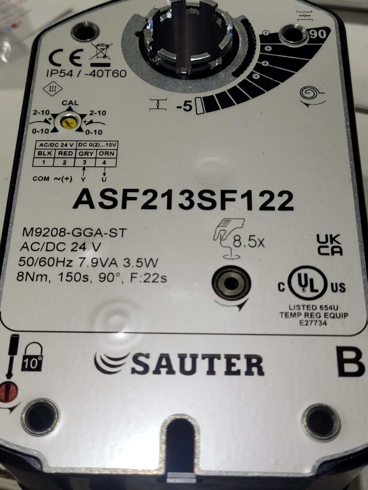 Sauter M9208-GGA-ST Damper Rotary Actuator-24V  ASF213SF122