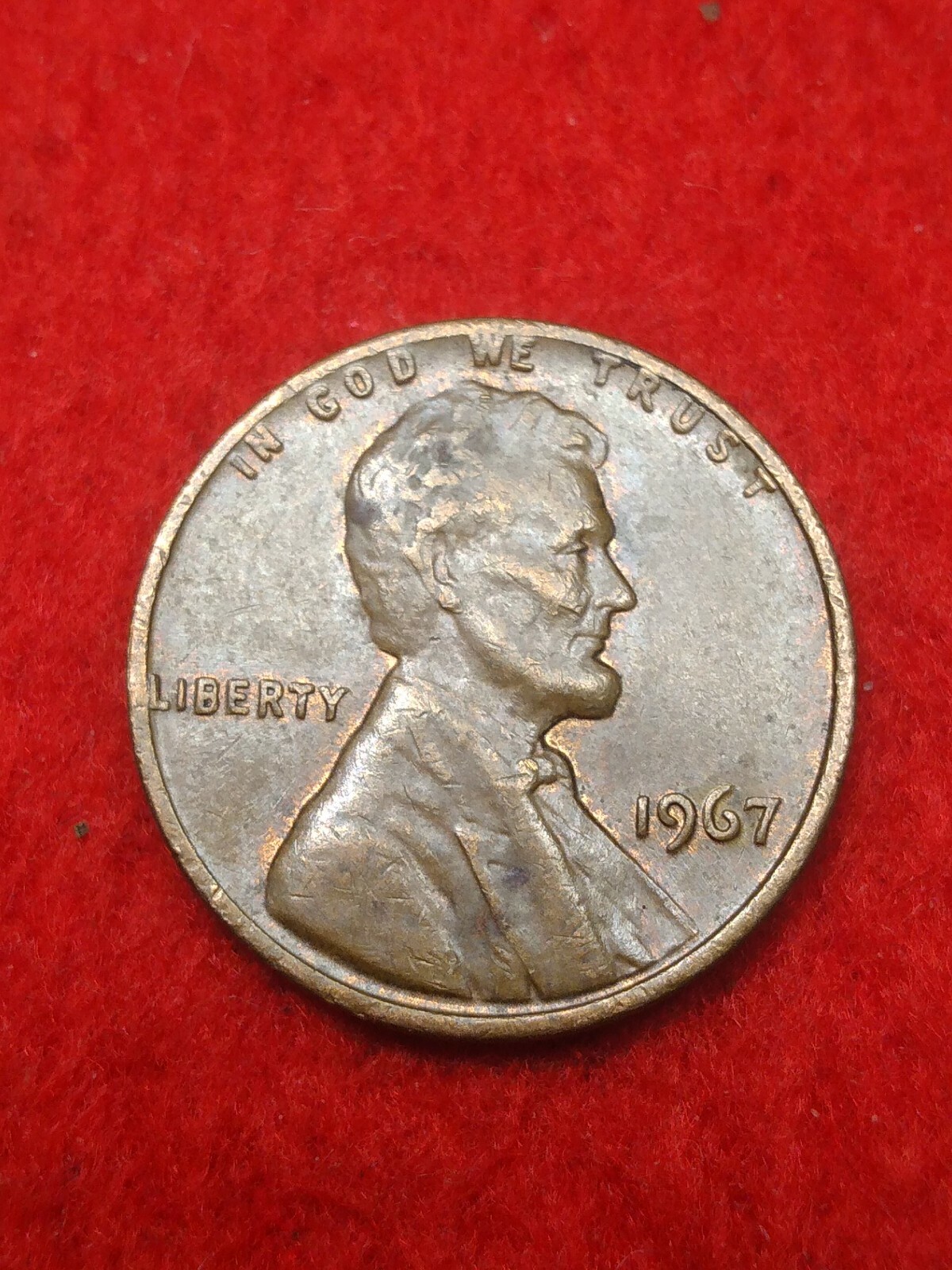 1967 P Double Die Reverse Lincoln Cent #75