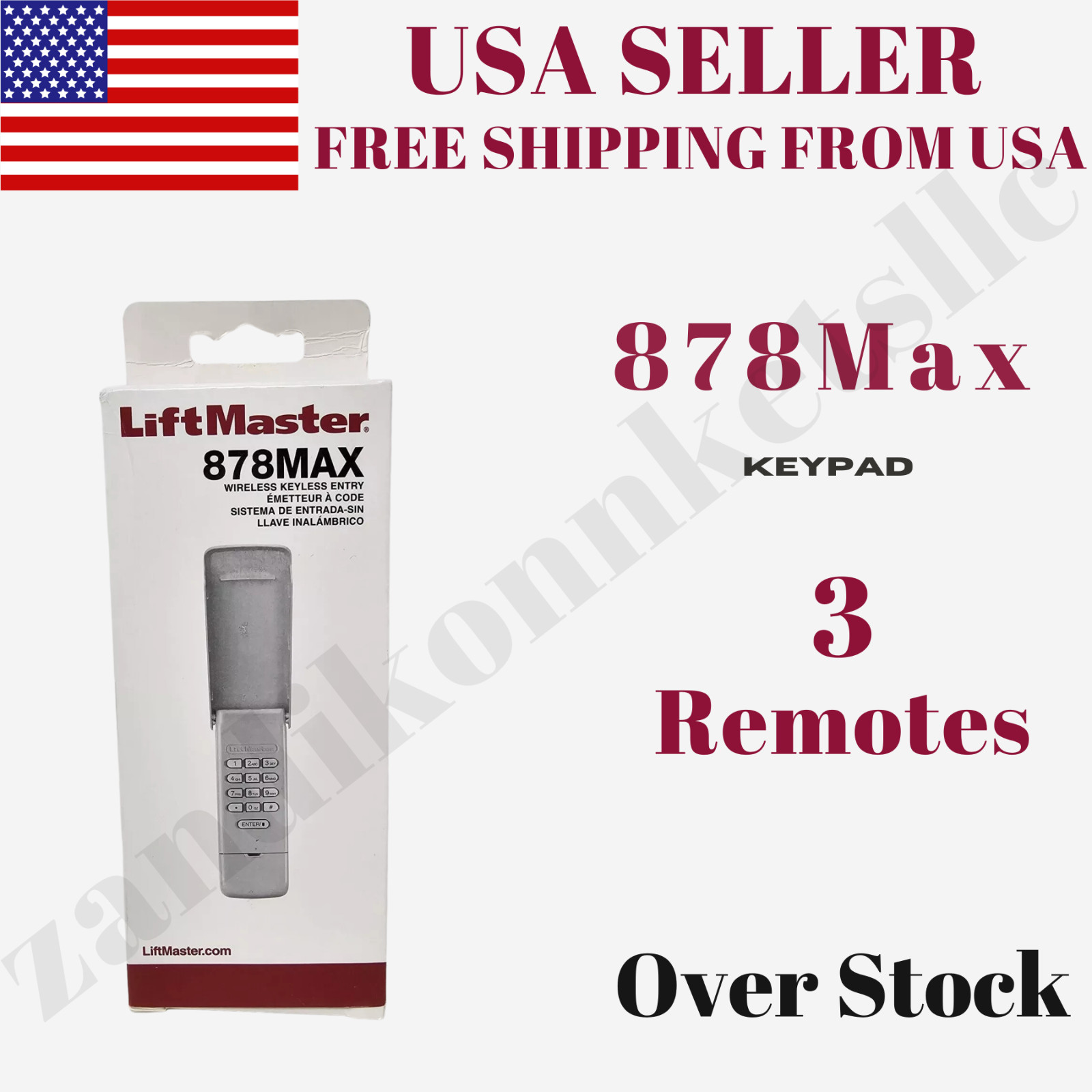 LiftMaster 878MAX 13 Button Remotes 3 Pack | Universal Garage Opener Security+ 2