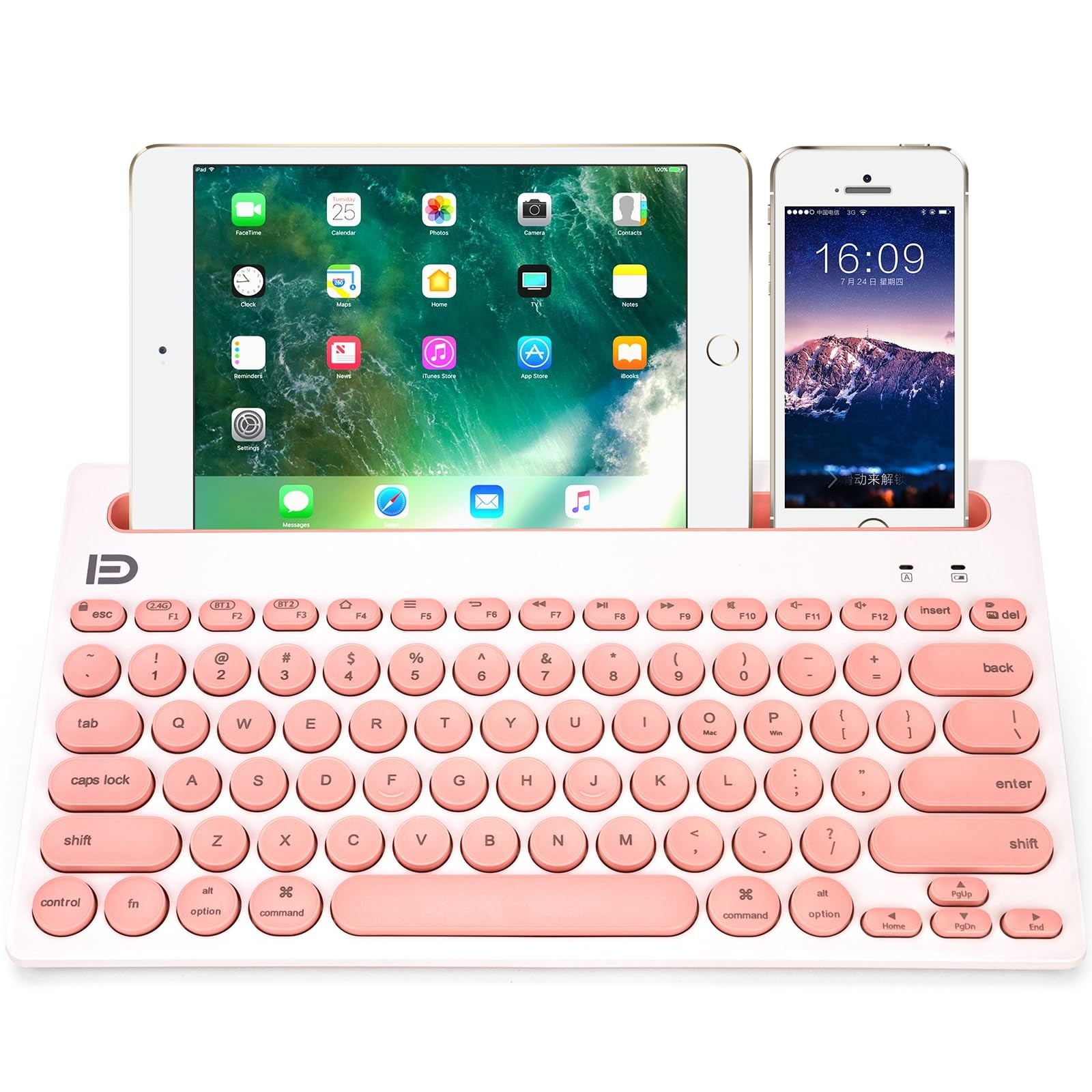 Wireless Keyboard, Dual Channel Multi-Device Universal Cute Wireless Bluetoot...