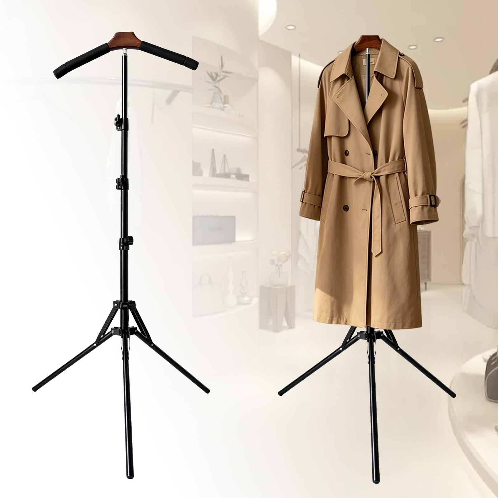 Adjustable Clothing Display Stand 28-61 Inches Portable T-Shirt Mannequin Stand