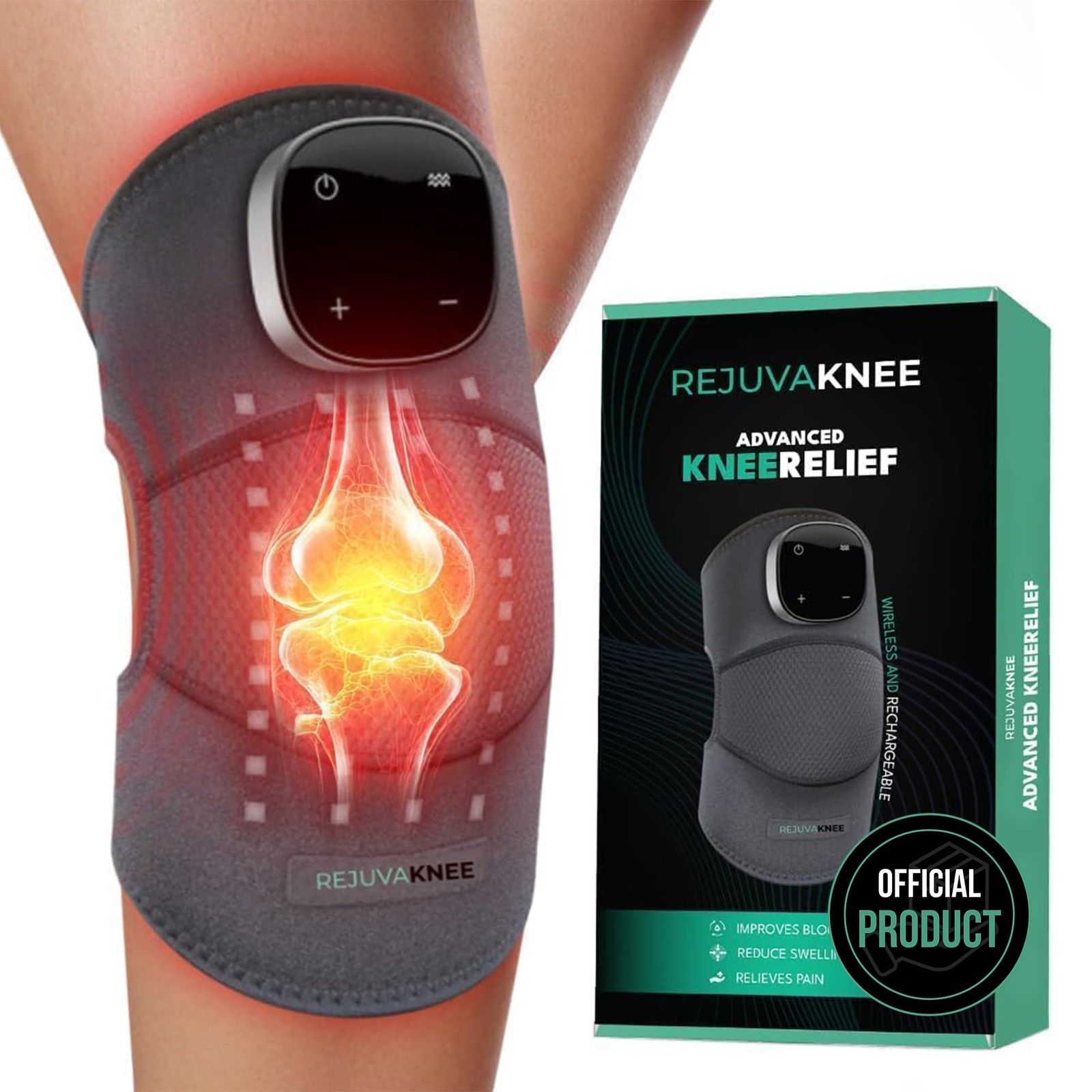 RejuvaKnee Triple Method Massager – The Official Rejuvacare RejuvaKnee, Grey