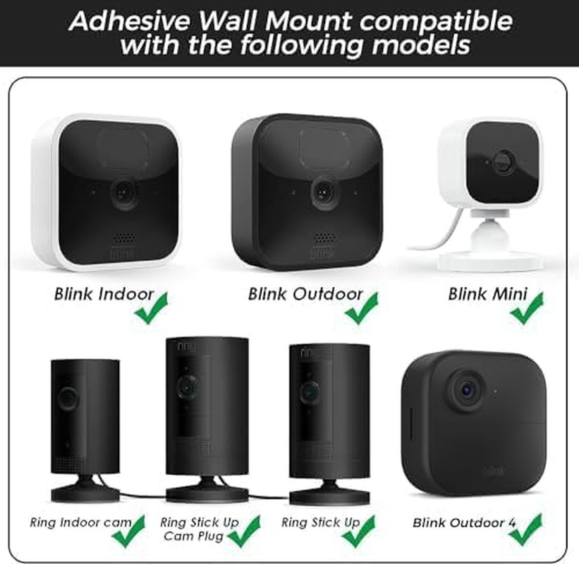 Adhesive Wall Mount for Blink Camera Mount No Drilling Screwing Bracket for Blin