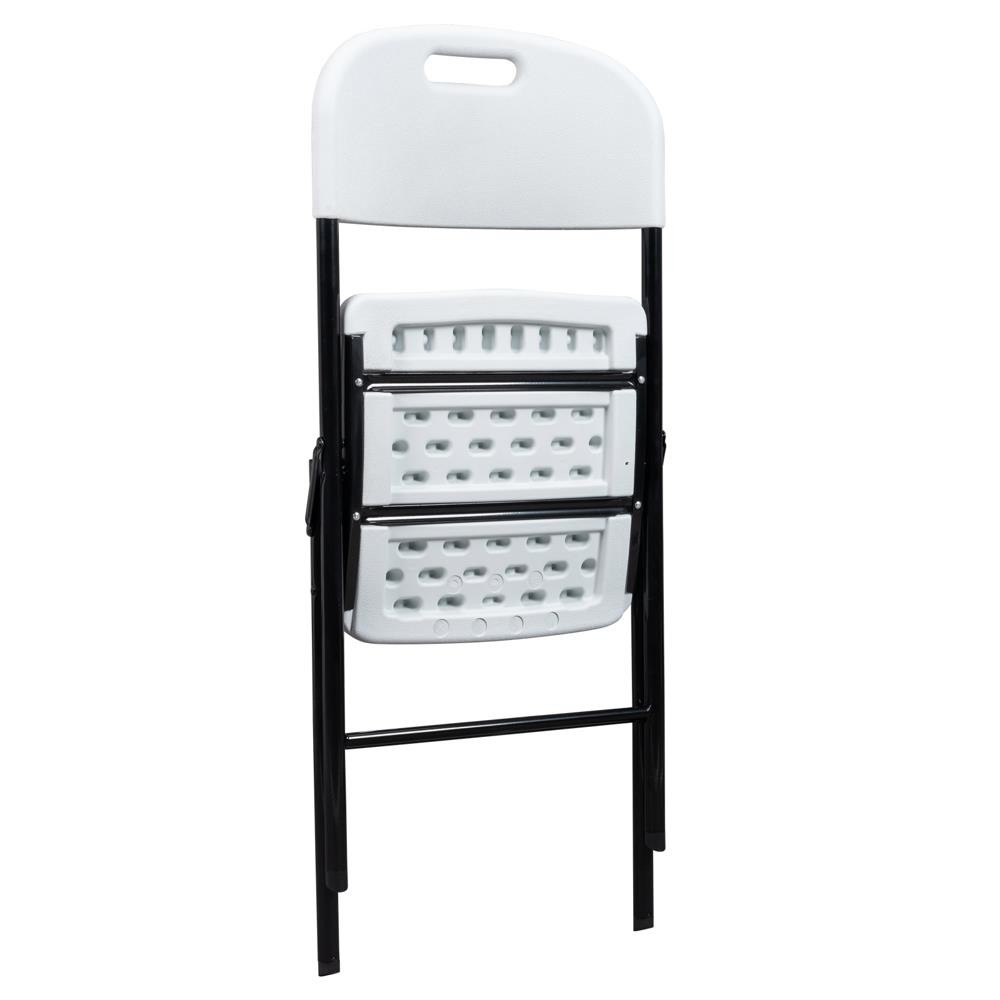 8 PACK Commercial Contoured In/Outdoor Plastic Folding Chair Steel Frame White