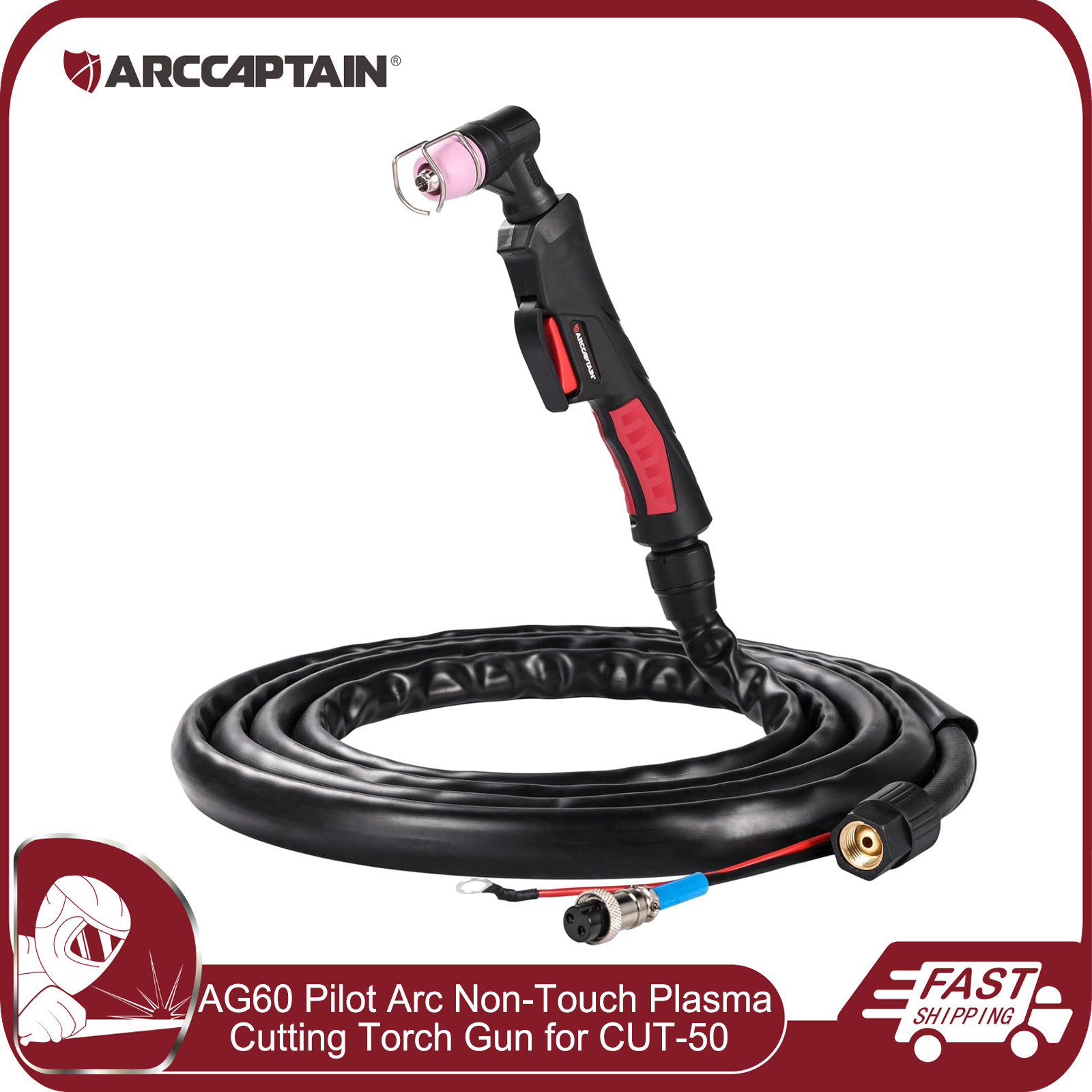 ARCCAPTAIN Plasma Cutter Torch AG60 Cutting Gun Pilot Arc Non-Touch for CUT-50🔥