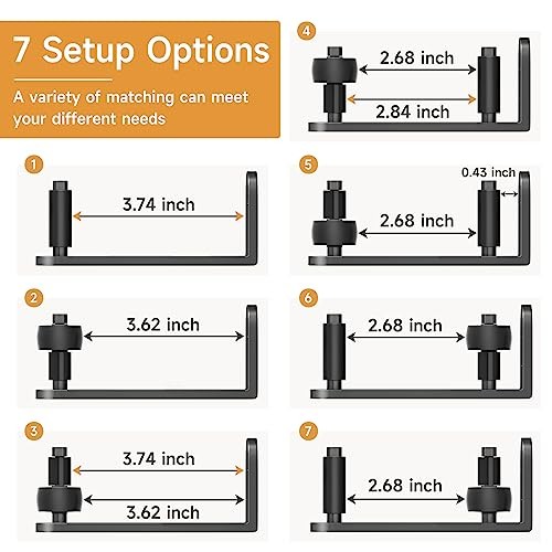 Sliding Barn Door Floor Guide, Adjustable Rollers Barn Door Hardware, 1 Black
