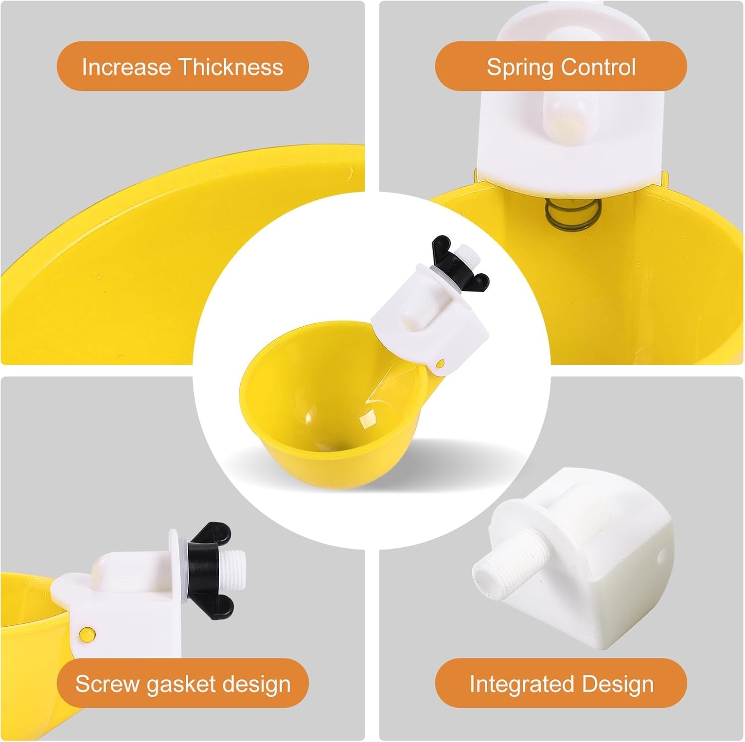 Chicken Waterer Cups 8 Pack/Yellow DIY Automatic Large Chicken Water Feeder