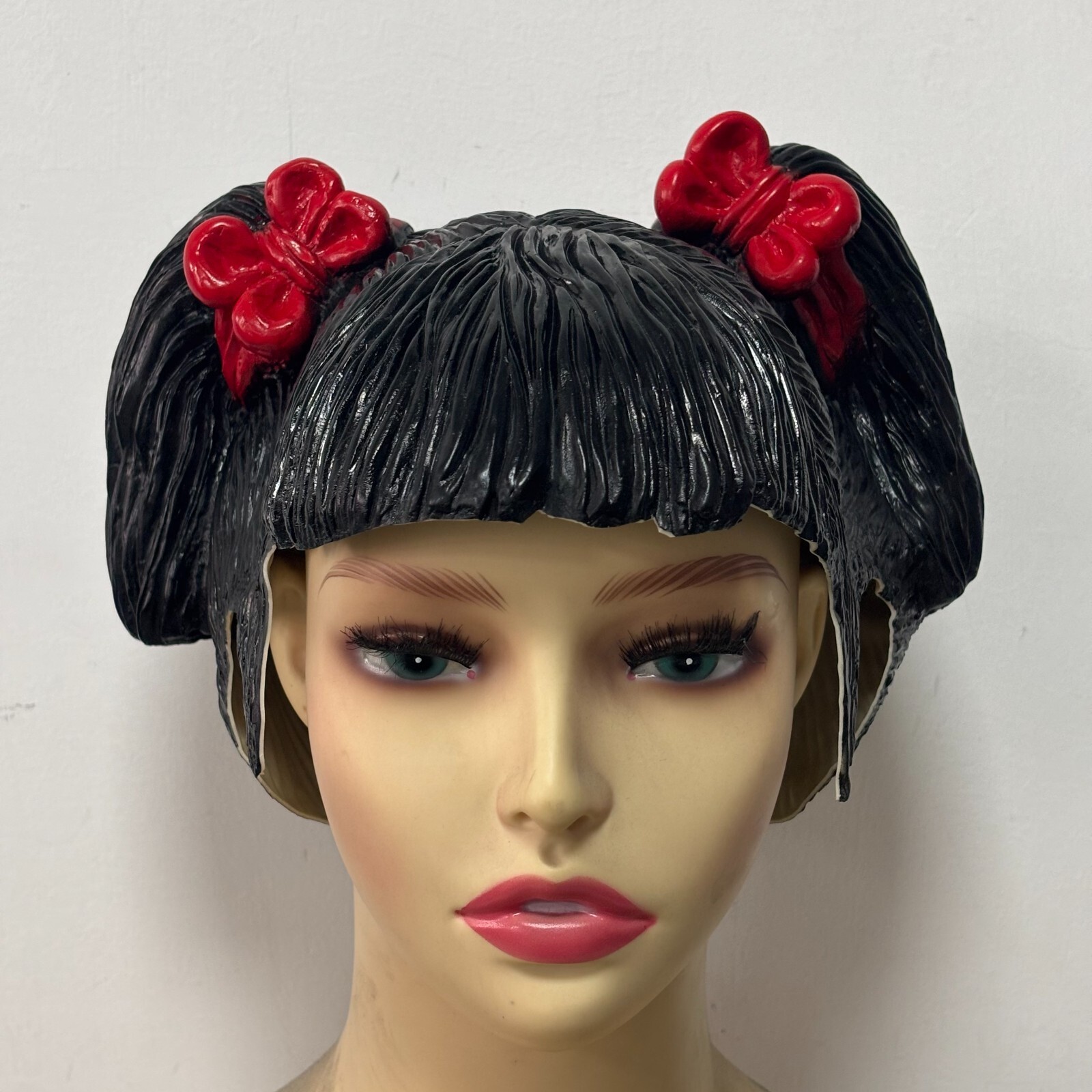 Latex Fake Hair Over Head Mask Party Cosplay Beauty Girl Head Wear