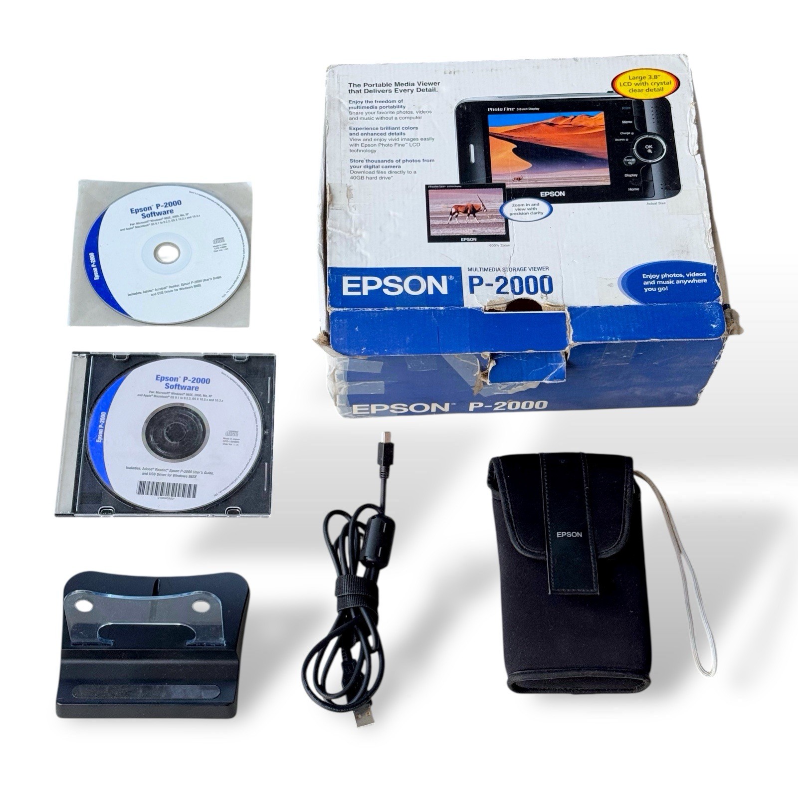 EPSON P-2000 Photo Fine Multimedia Storage Viewer w/ 3.8" Display - Tested !