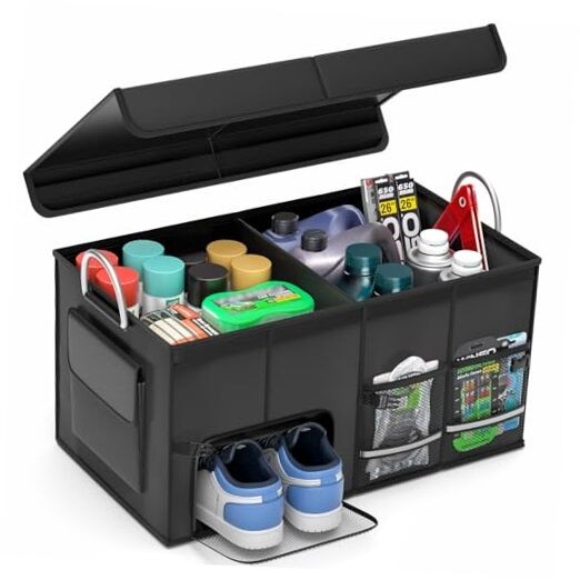 Car Trunk Organizer for SUV with Lid 56L Collapsible Golf Trunk Organizer