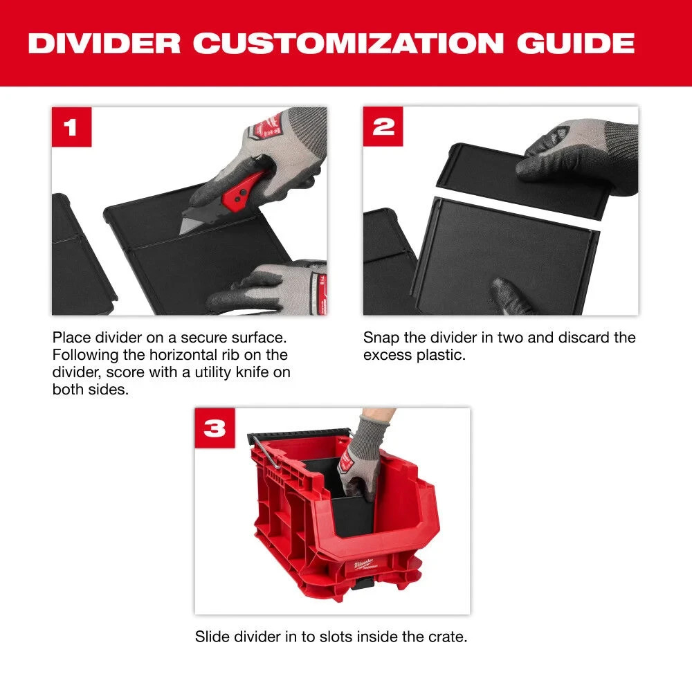 Milwaukee PACKOUT Compact Crate 48-22-8437 Modular Tool Storage Crate
