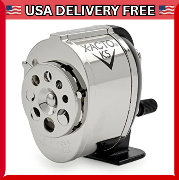 Pencil Sharpener Wall Mount Manual Crank School Vintage Look Boston Metal Desk