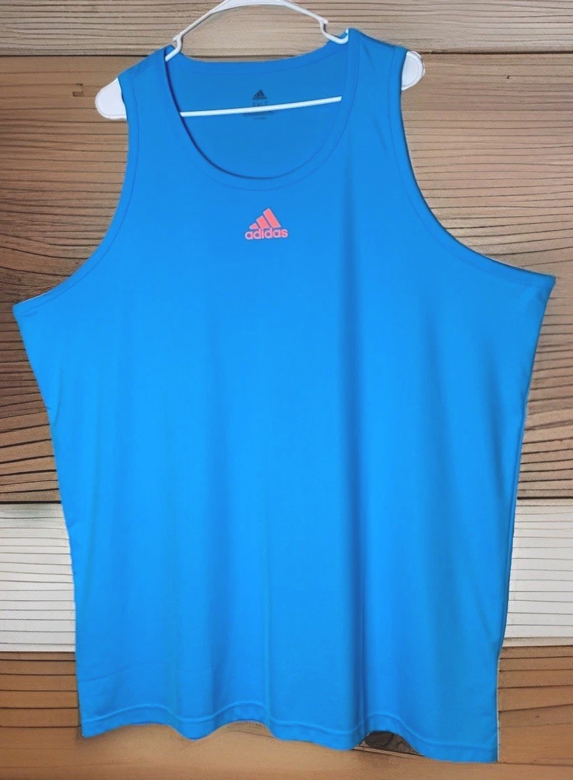 "NEW" Adidas Men's sz 3XLT (Big & Tall) Lightweight Blue Top Shirt 28"x34.5"