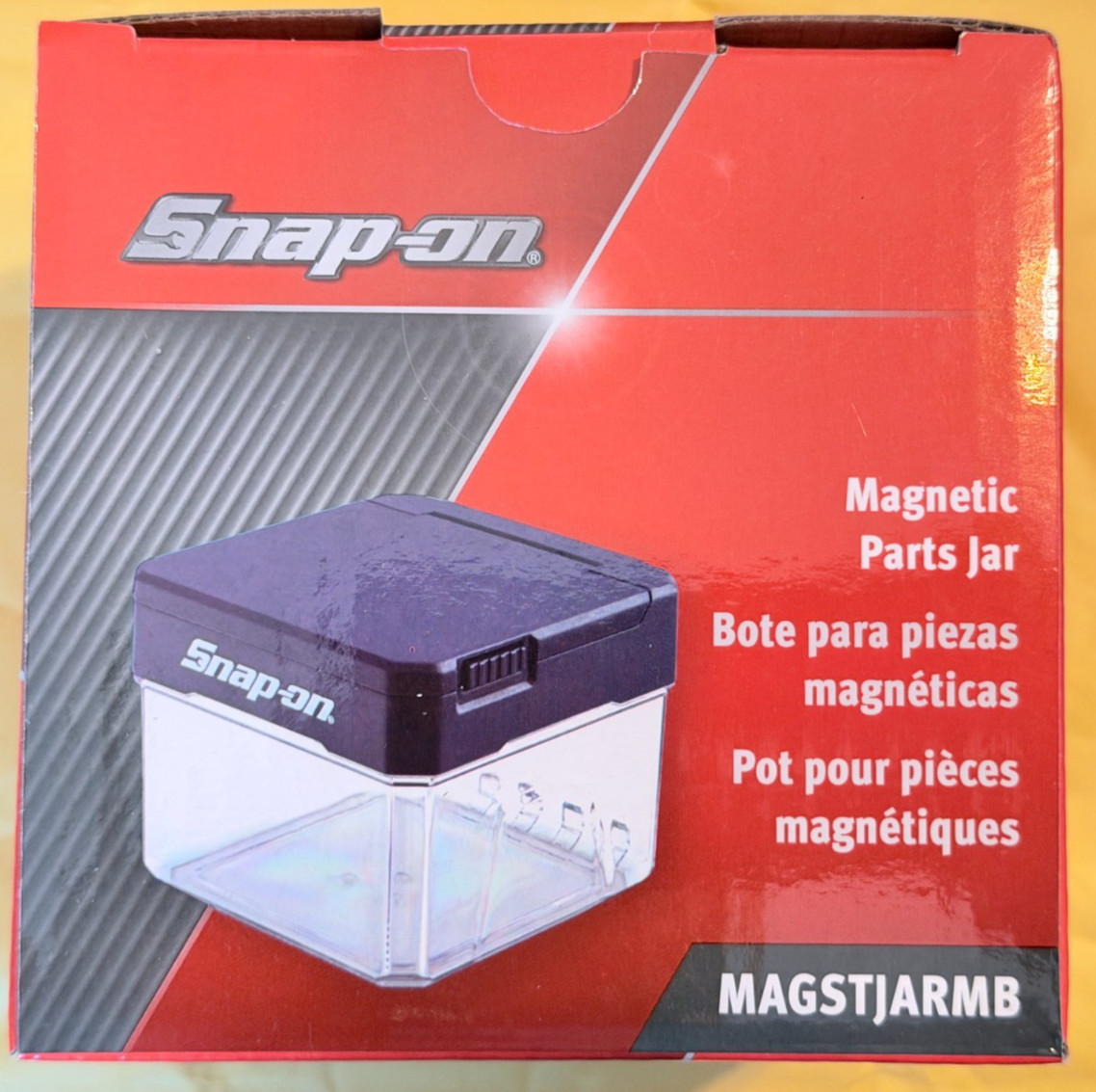 Snap On Tools MAGSTJAR Magnetic Parts Storage Jar Power Blue Dark Titanium Red