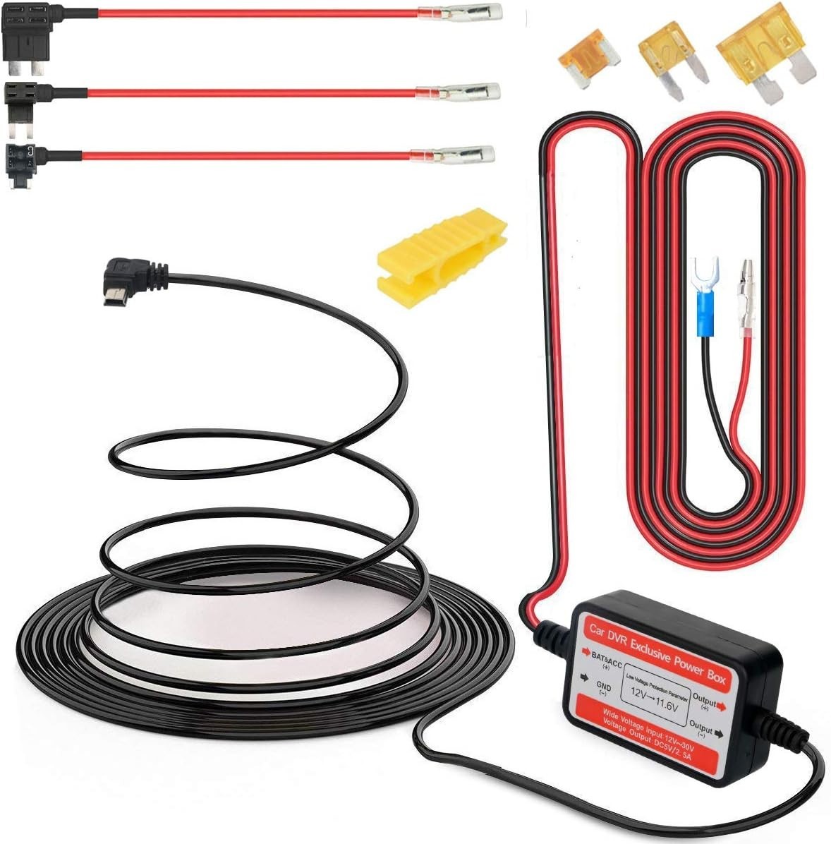 Easy-Install Mini USB Dash Cam Hardwire Kit - 10ft for Effortless Power Supply