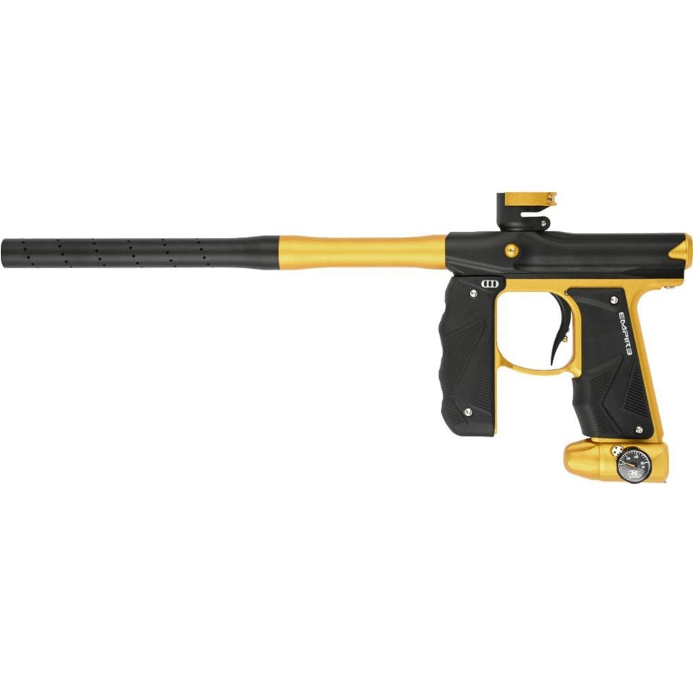 Empire Mini GS Paintball Gun Electronic Marker 2pc Barrel Dust Black/Gold