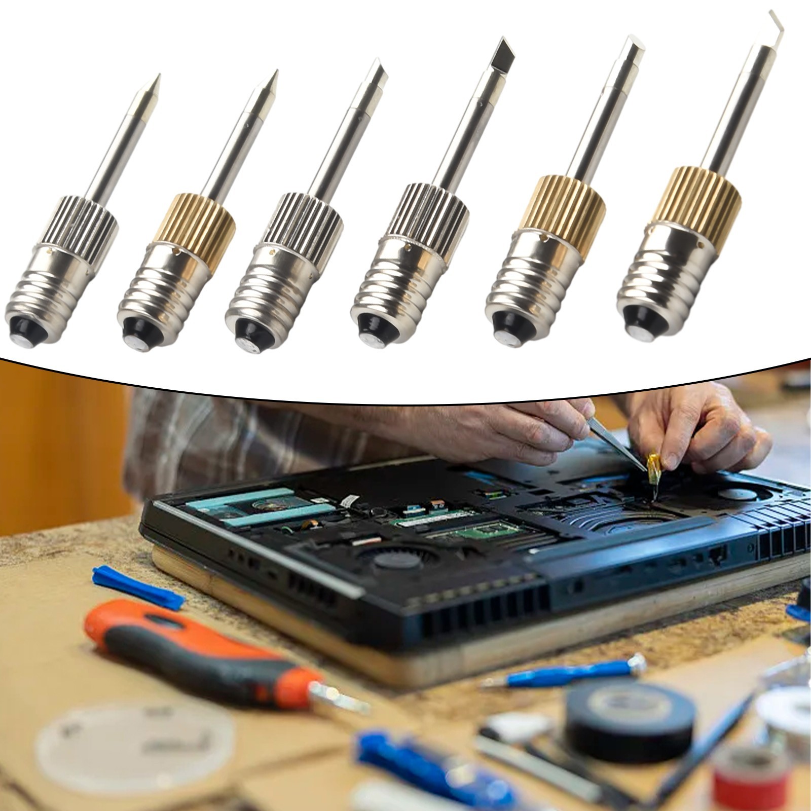 6pcs Replacement Soldering Iron Tips E10 Interface Electric Soldering/Needle Tip
