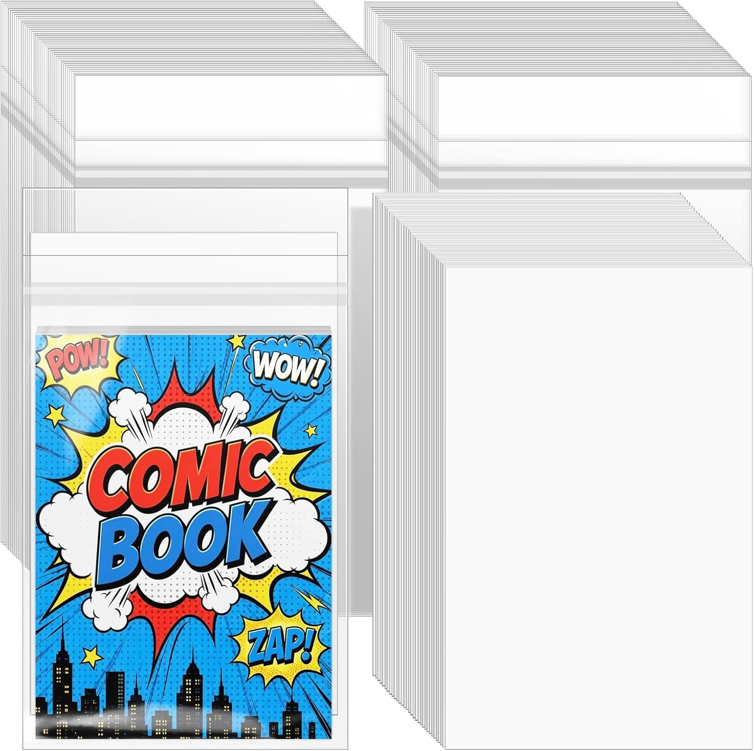 100 Sets Resealable Current Size Comic Book Bags and Boards