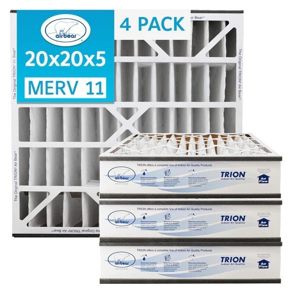 Trion Air Bear 259112-103 (4 Pack) Pleated Furnace Air Filter 20"x20"X5" MERV 11