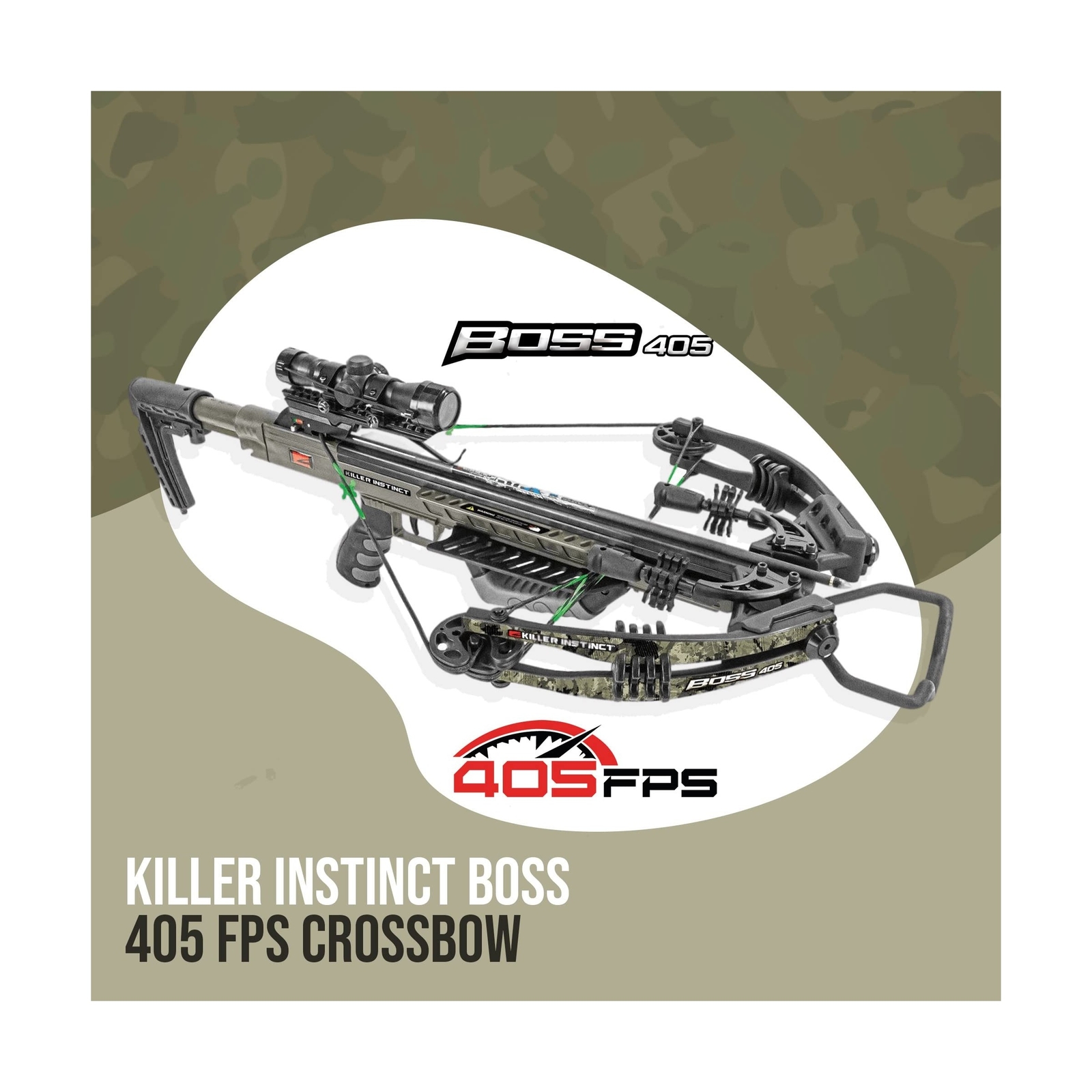 Killer Instinct Boss 405 FPS Crossbow Package with Backpack Case and Broadhea...